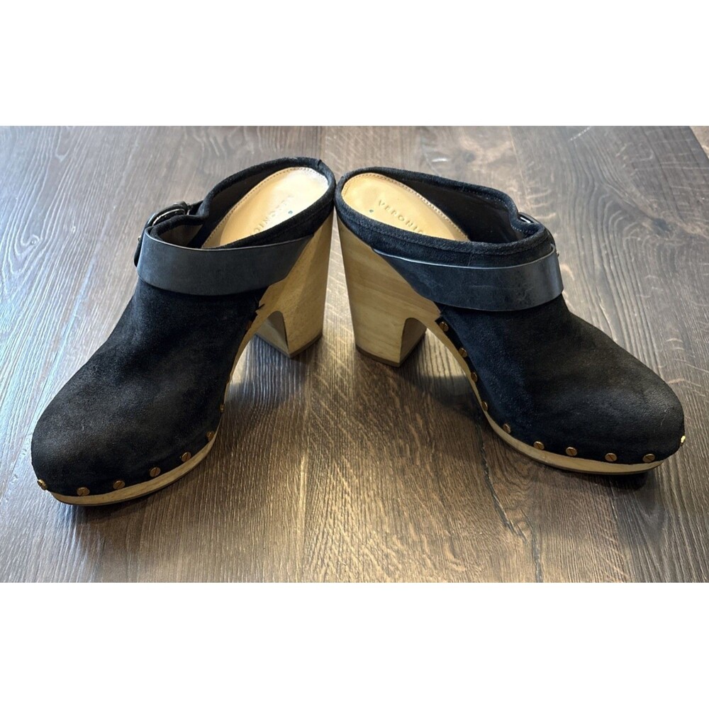 Veronica Beard Dacey Suede Mule Clogs Women Black Size 10